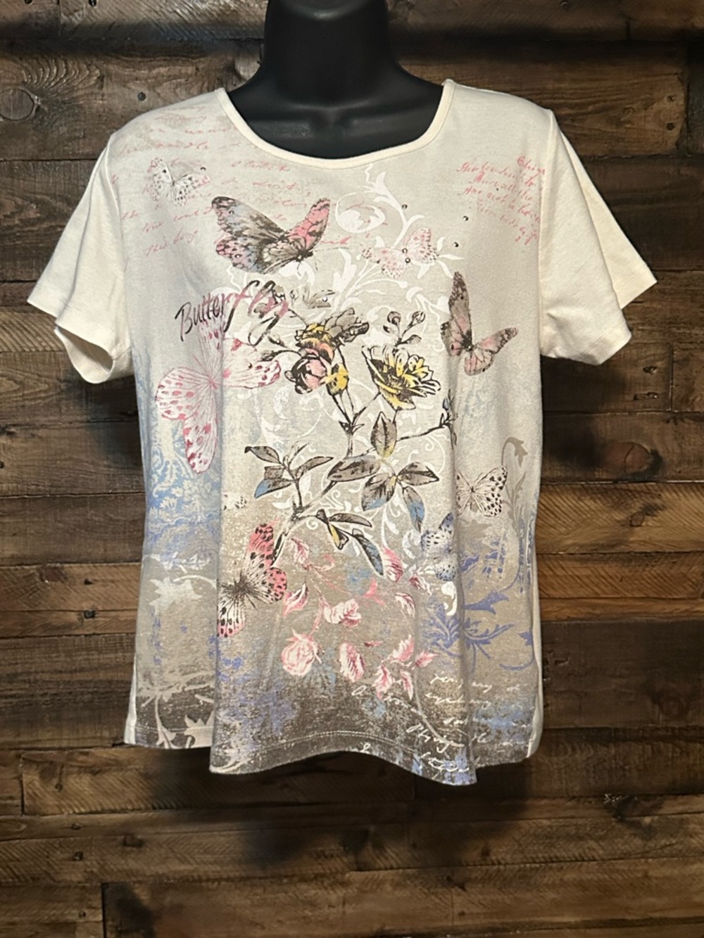 Butterfly Floral Short-Sleeve Tee